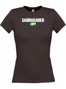Lady T-Shirt Fußball Ländershirt Saudiarabien, braun, L