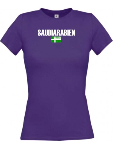 Lady T-Shirt Fußball Ländershirt Saudiarabien, lila, L