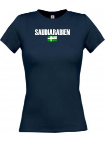 Lady T-Shirt Fußball Ländershirt Saudiarabien, navy, L