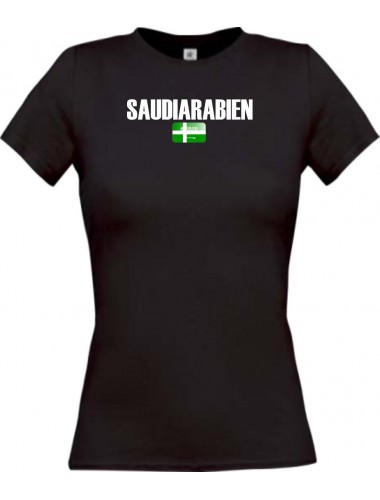 Lady T-Shirt Fußball Ländershirt Saudiarabien, schwarz, L