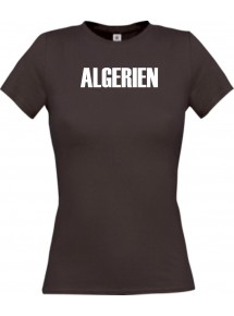 Lady T-Shirt Fußball Ländershirt Algerien, braun, L