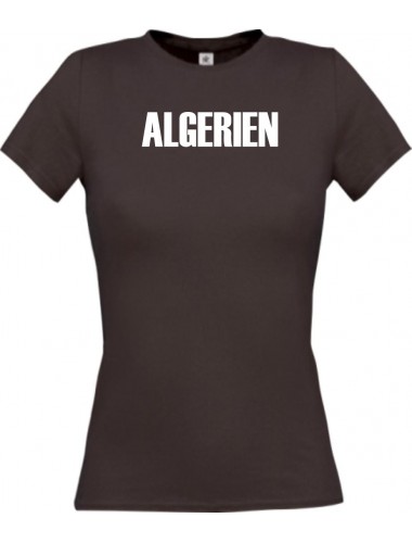 Lady T-Shirt Fußball Ländershirt Algerien, braun, L
