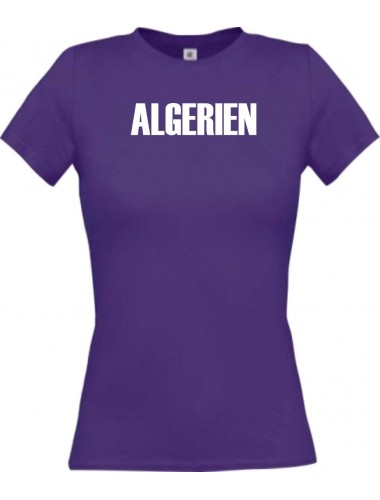 Lady T-Shirt Fußball Ländershirt Algerien, lila, L