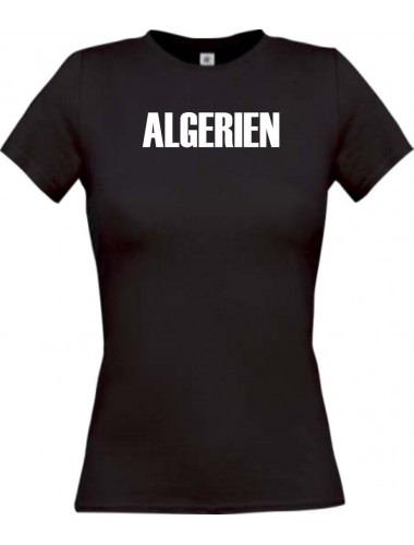 Lady T-Shirt Fußball Ländershirt Algerien, schwarz, L