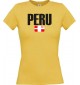 Lady T-Shirt Fußball Ländershirt Peru, gelb, L
