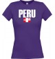 Lady T-Shirt Fußball Ländershirt Peru, lila, L