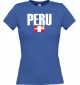 Lady T-Shirt Fußball Ländershirt Peru, royal, L