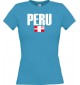 Lady T-Shirt Fußball Ländershirt Peru, türkis, L