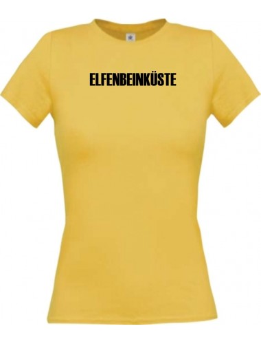 Lady T-Shirt Fußball Ländershirt Elfenbeinküste, gelb, L