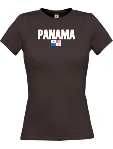 Lady T-Shirt Fußball Ländershirt Panama, braun, L