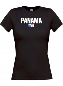 Lady T-Shirt Fußball Ländershirt Panama, schwarz, L