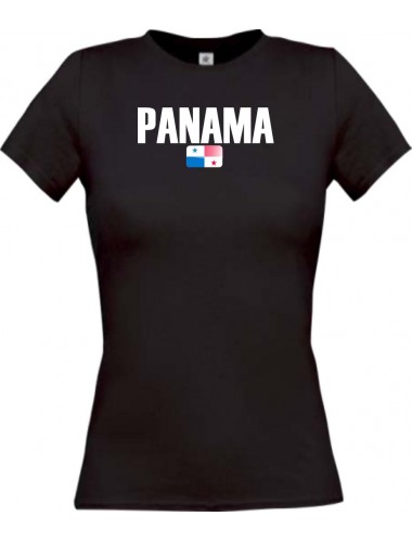 Lady T-Shirt Fußball Ländershirt Panama, schwarz, L