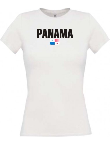 Lady T-Shirt Fußball Ländershirt Panama, weiss, L