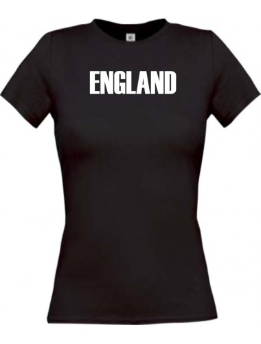Lady T-Shirt Fußball Ländershirt England, schwarz, L