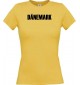 Lady T-Shirt Fußball Ländershirt Dänemark, gelb, L