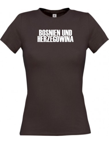 Lady T-Shirt Fußball Ländershirt Bosnien und Herzegowina, braun, L