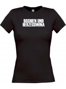 Lady T-Shirt Fußball Ländershirt Bosnien und Herzegowina, schwarz, L
