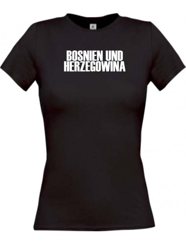 Lady T-Shirt Fußball Ländershirt Bosnien und Herzegowina, schwarz, L
