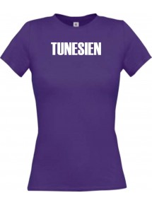 Lady T-Shirt Fußball Ländershirt Tunesien, lila, L