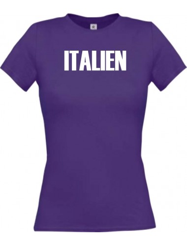 Lady T-Shirt Fußball Ländershirt Italien, lila, L