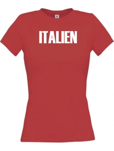 Lady T-Shirt Fußball Ländershirt Italien, rot, L
