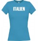 Lady T-Shirt Fußball Ländershirt Italien, türkis, L