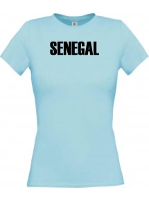 Lady T-Shirt Fußball Ländershirt Senegal, hellblau, L