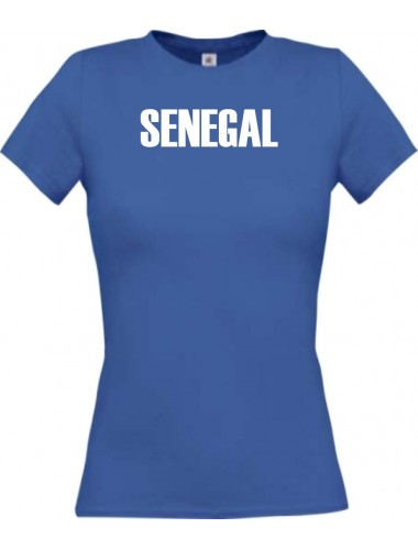 Lady T-Shirt Fußball Ländershirt Senegal, royal, L