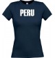 Lady T-Shirt Fußball Ländershirt Peru, navy, L
