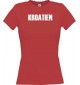 Lady T-Shirt Fußball Ländershirt Kroatien, rot, L