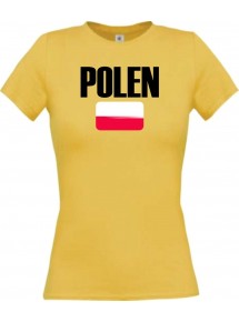 Lady T-Shirt Fußball Ländershirt Polen, gelb, L