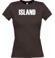 Lady T-Shirt Fußball Ländershirt Island, braun, L