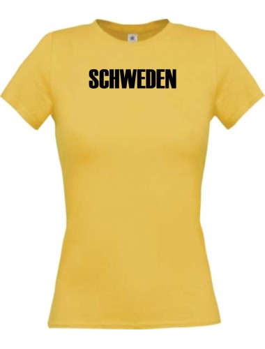 Lady T-Shirt Fußball Ländershirt Schweden, gelb, L