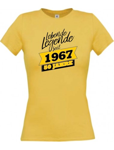 Lady T-Shirt Lebende Legenden seit 1967 50 Jahre, gelb, L
