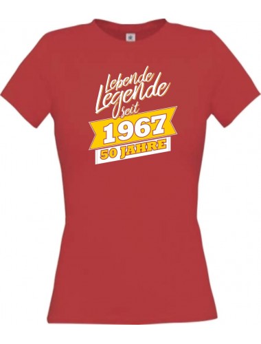 Lady T-Shirt Lebende Legenden seit 1967 50 Jahre, rot, L