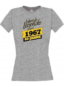 Lady T-Shirt Lebende Legenden seit 1967 50 Jahre, sportsgrey, L