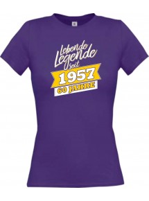 Lady T-Shirt Lebende Legenden seit 1957 60 Jahre, lila, L