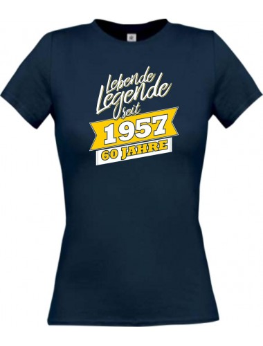 Lady T-Shirt Lebende Legenden seit 1957 60 Jahre, navy, L