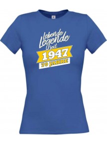 Lady T-Shirt Lebende Legenden seit 1947 70 Jahre, royal, L