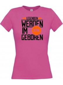 Lady T-Shirt Legenden werden im APRIL geboren, pink, L
