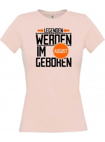 Lady T-Shirt Legenden werden im AUGUST geboren, rosa, L