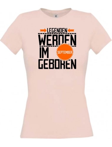 Lady T-Shirt Legenden werden im SEPTEMBER geboren, rosa, L