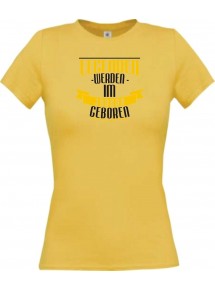 Lady T-Shirt Legenden werden im JANUAR geboren, gelb, L