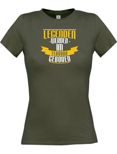 Lady T-Shirt Legenden werden im FEBRUAR geboren, grau, L