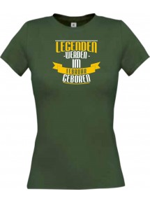 Lady T-Shirt Legenden werden im FEBRUAR geboren, gruen, L