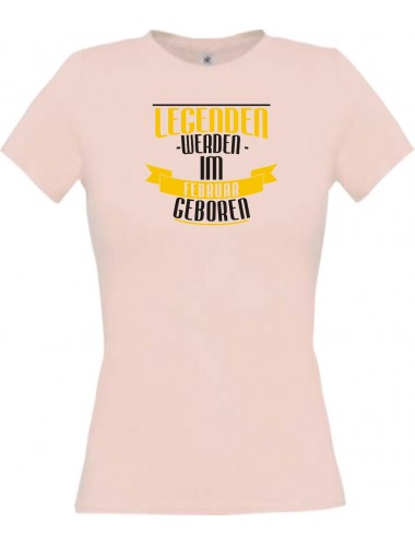 Lady T-Shirt Legenden werden im FEBRUAR geboren, rosa, L