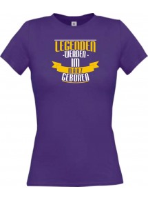 Lady T-Shirt Legenden werden im MÄRZ geboren, lila, L