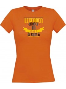 Lady T-Shirt Legenden werden im MÄRZ geboren, orange, L