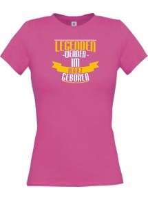 Lady T-Shirt Legenden werden im MÄRZ geboren, pink, L