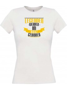 Lady T-Shirt Legenden werden im MÄRZ geboren, weiss, L